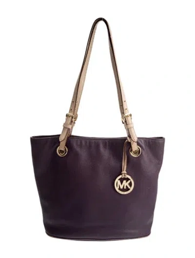 Pre-owned Michael Michael Kors Leather Shoulder Bag In Purple