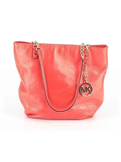 Pre-owned Michael Michael Kors Leather Shoulder Bag In Red