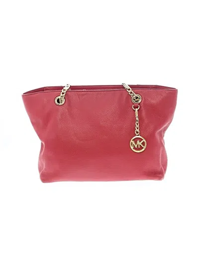Pre-owned Michael Michael Kors Leather Shoulder Bag In Red