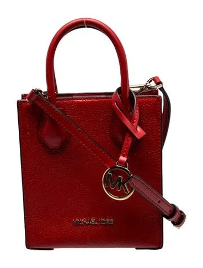Pre-owned Michael Michael Kors Leather Shoulder Bag In Red