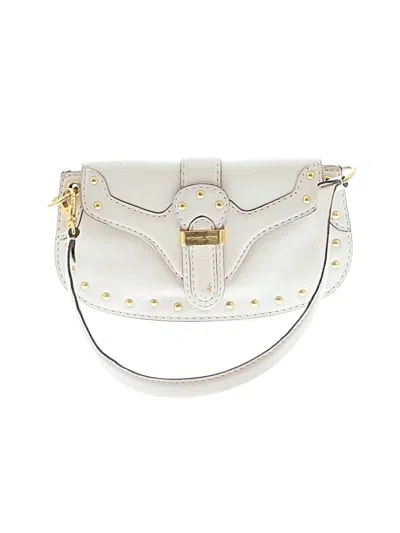 Pre-owned Michael Michael Kors Leather Shoulder Bag In White