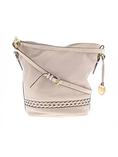 Pre-owned Michael Michael Kors Leather Shoulder Bag In White
