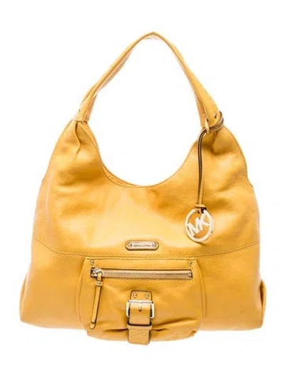 Pre-owned Michael Michael Kors Leather Shoulder Bag In Yellow