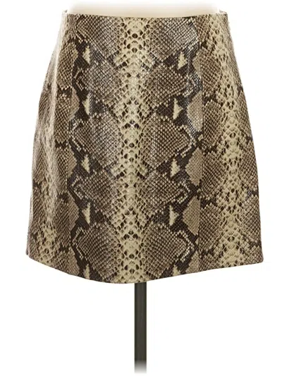 Pre-owned Michael Michael Kors Leather Skirt In Tan