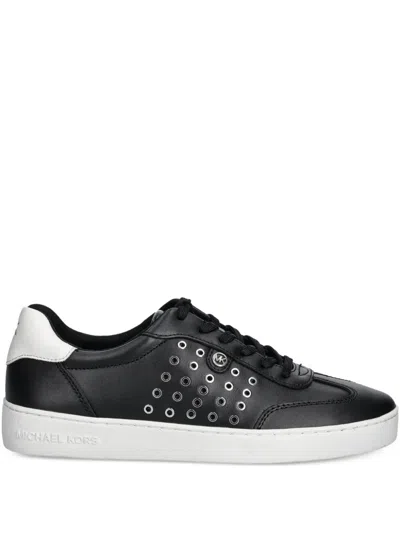 Michael Michael Kors Leather Sneakers In Black