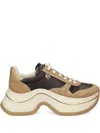 Michael Michael Kors Leather Suede Platform Sneakers In Multi