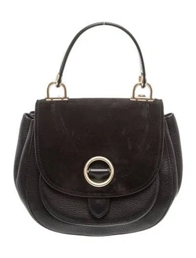 Pre-owned Michael Michael Kors Leather Top Handle Bag In Black