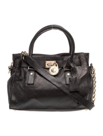 Pre-owned Michael Michael Kors Leather Top Handle Bag In Black