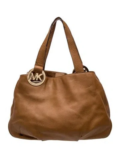 Pre-owned Michael Michael Kors Leather Top Handle Bag In Brown