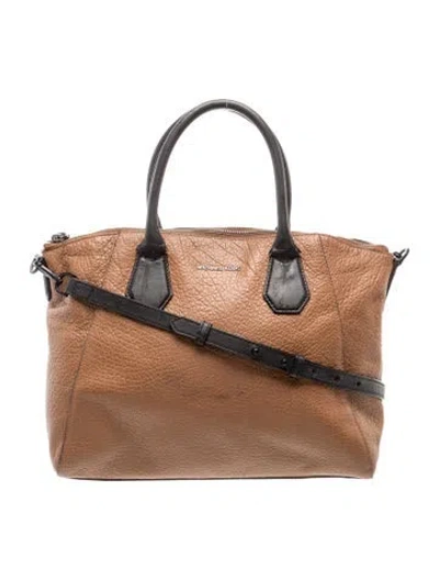 Pre-owned Michael Michael Kors Leather Top Handle Bag In Brown