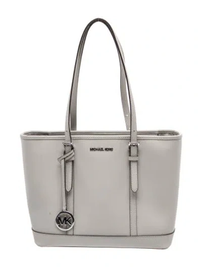 Pre-owned Michael Michael Kors Leather Top Handle Bag In Gray