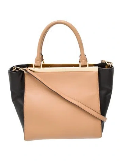 Pre-owned Michael Michael Kors Leather Top Handle Bag In Neutral