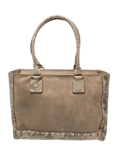 Pre-owned Michael Michael Kors Leather Top Handle Bag In Neutral