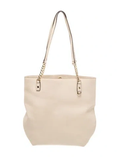 Pre-owned Michael Michael Kors Leather Top Handle Bag In Neutral