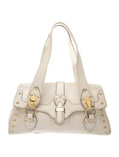 Pre-owned Michael Michael Kors Leather Top Handle Bag In Neutrals