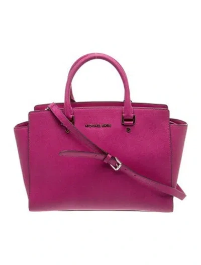 Pre-owned Michael Michael Kors Leather Top Handle Bag In Pink