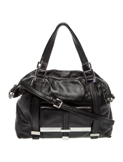 Pre-owned Michael Michael Kors Leather Top Handle Bag W/ Tags In Black