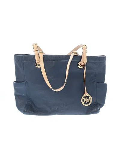 Pre-owned Michael Michael Kors Leather Tote Bag In Blue