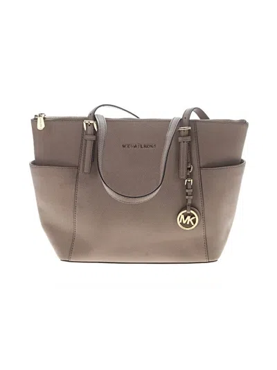 Pre-owned Michael Michael Kors Leather Tote Bag In Gray