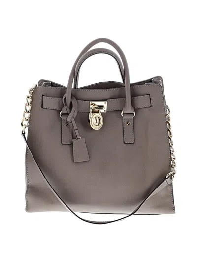 Pre-owned Michael Michael Kors Leather Tote Bag In Gray