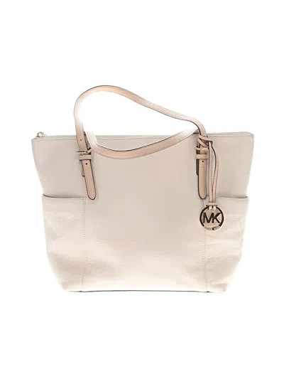 Pre-owned Michael Michael Kors Leather Tote Bag In Ivory