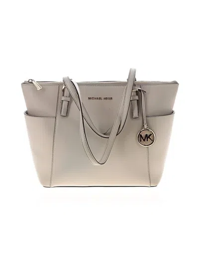 Pre-owned Michael Michael Kors Leather Tote Bag In Ivory