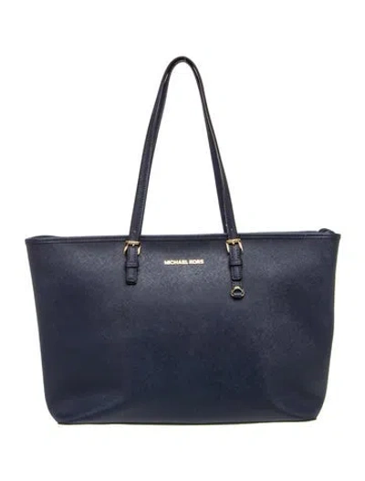 Pre-owned Michael Michael Kors Leather Tote In Blue
