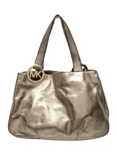 Pre-owned Michael Michael Kors Leather Tote In Gold