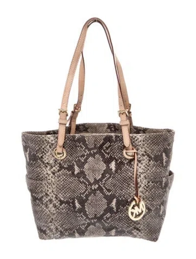 Pre-owned Michael Michael Kors Leather Tote In Green