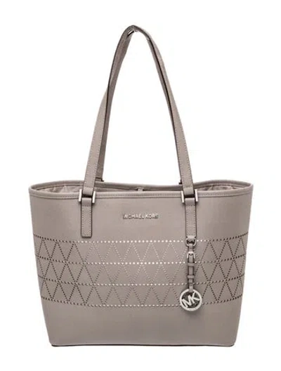 Pre-owned Michael Michael Kors Leather Tote In Grey