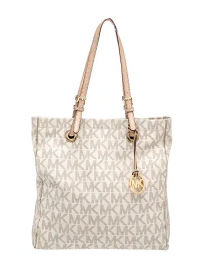 Pre-owned Michael Michael Kors Leather Tote In Neutrals