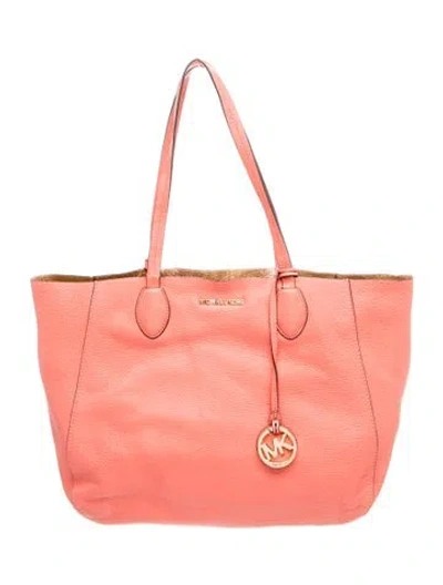 Pre-owned Michael Michael Kors Leather Tote In Pink