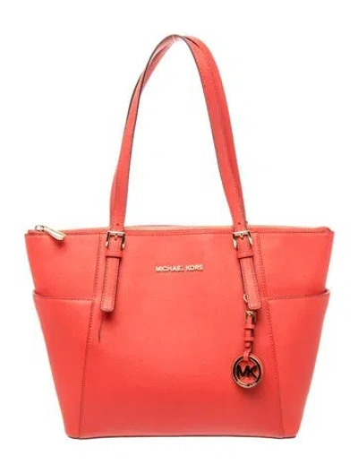 Pre-owned Michael Michael Kors Leather Tote In Pink