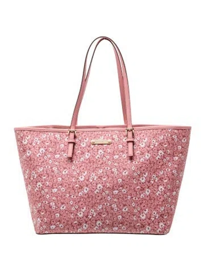Pre-owned Michael Michael Kors Leather Tote In Pink