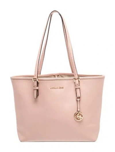 Pre-owned Michael Michael Kors Leather Tote In Pink