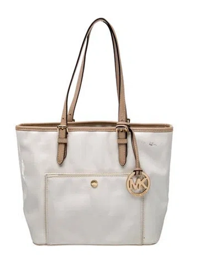 Pre-owned Michael Michael Kors Leather Tote In White