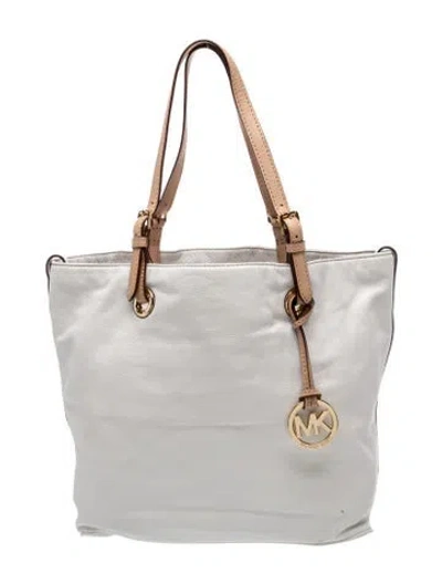 Pre-owned Michael Michael Kors Leather Tote In White