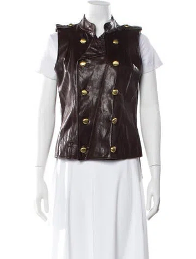 Pre-owned Michael Michael Kors Leather Vest In Brown