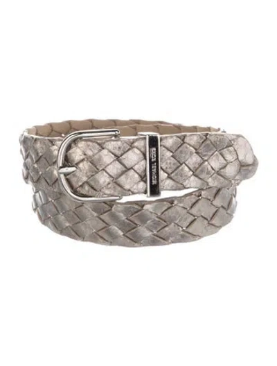 Pre-owned Michael Michael Kors Leather Waist Belt In Gold/metallic