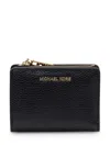 Michael Michael Kors Empire Small Leather Flap-over Wallet In Black