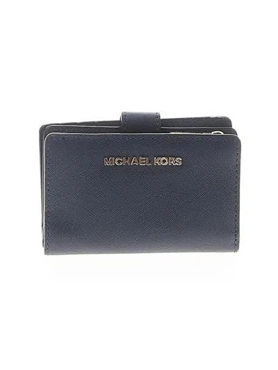 Pre-owned Michael Michael Kors Leather Wallet In Blue
