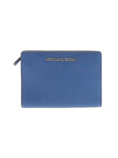 Pre-owned Michael Michael Kors Leather Wallet In Blue