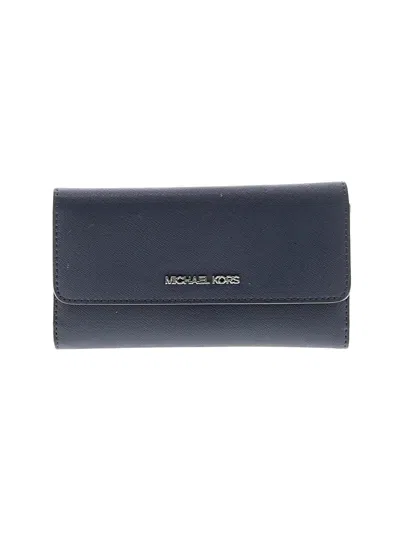 Pre-owned Michael Michael Kors Leather Wallet In Blue