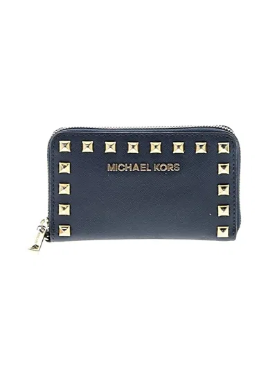 Pre-owned Michael Michael Kors Leather Wallet In Blue