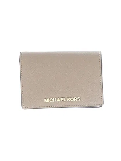 Pre-owned Michael Michael Kors Leather Wallet In Gray