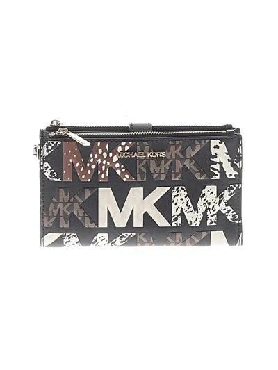 Pre-owned Michael Michael Kors Leather Wallet In Gray