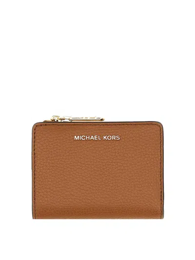 Michael Michael Kors Leather Wallet In Light Brown