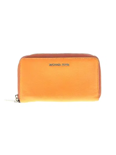 Pre-owned Michael Michael Kors Leather Wallet In Orange