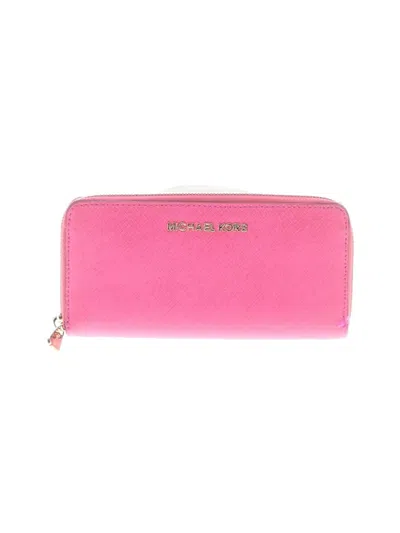 Pre-owned Michael Michael Kors Leather Wallet In Pink