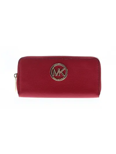 Pre-owned Michael Michael Kors Leather Wallet In Red